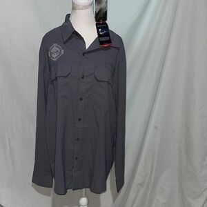 NWT gray 33,000 ft men's long sleeve fishing shirt size large
